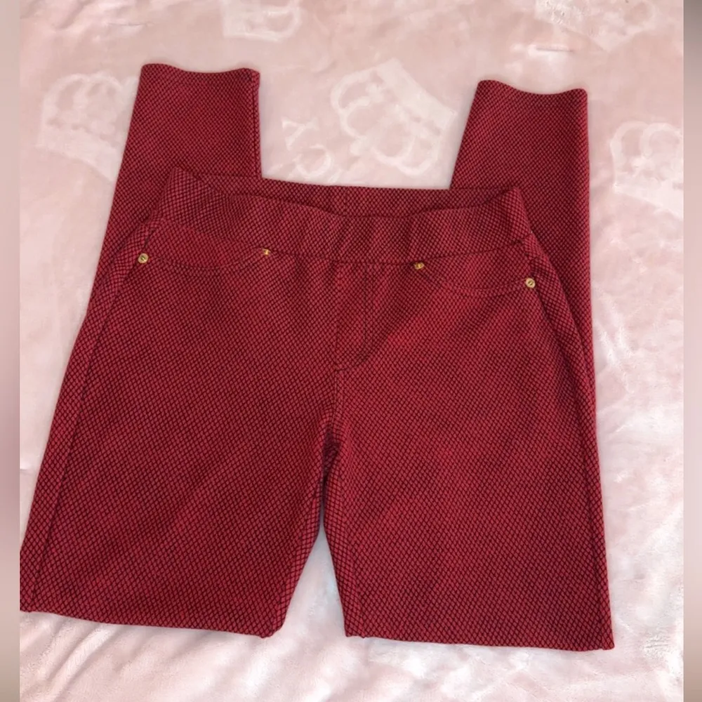Michael Kors Women's leggings Pants Size S Red Black Patterned - Image 3