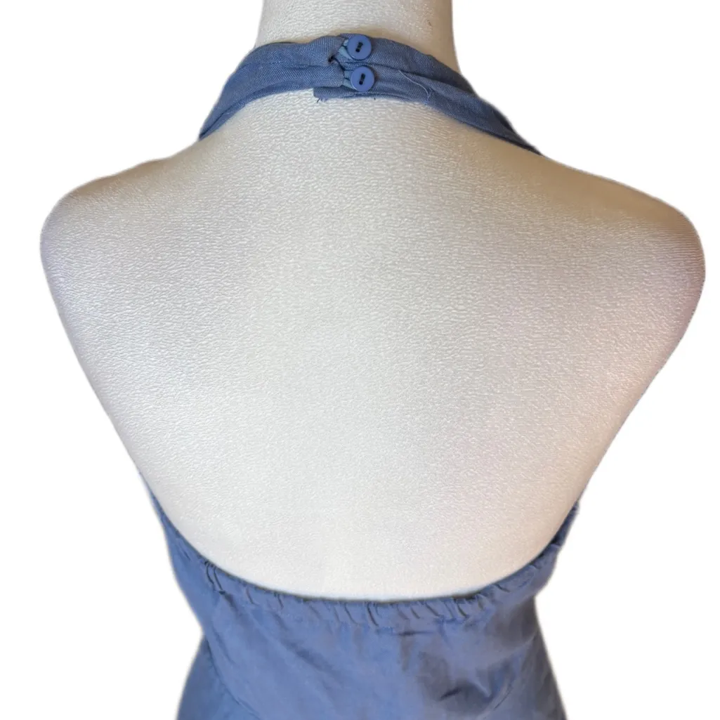 ASTR The Label Revolve Keava Halter Midi Dress Blue Linen Womens Size Small - Image 8