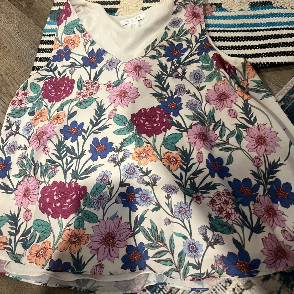Tabitha Webb  floral tank top M - Image 4