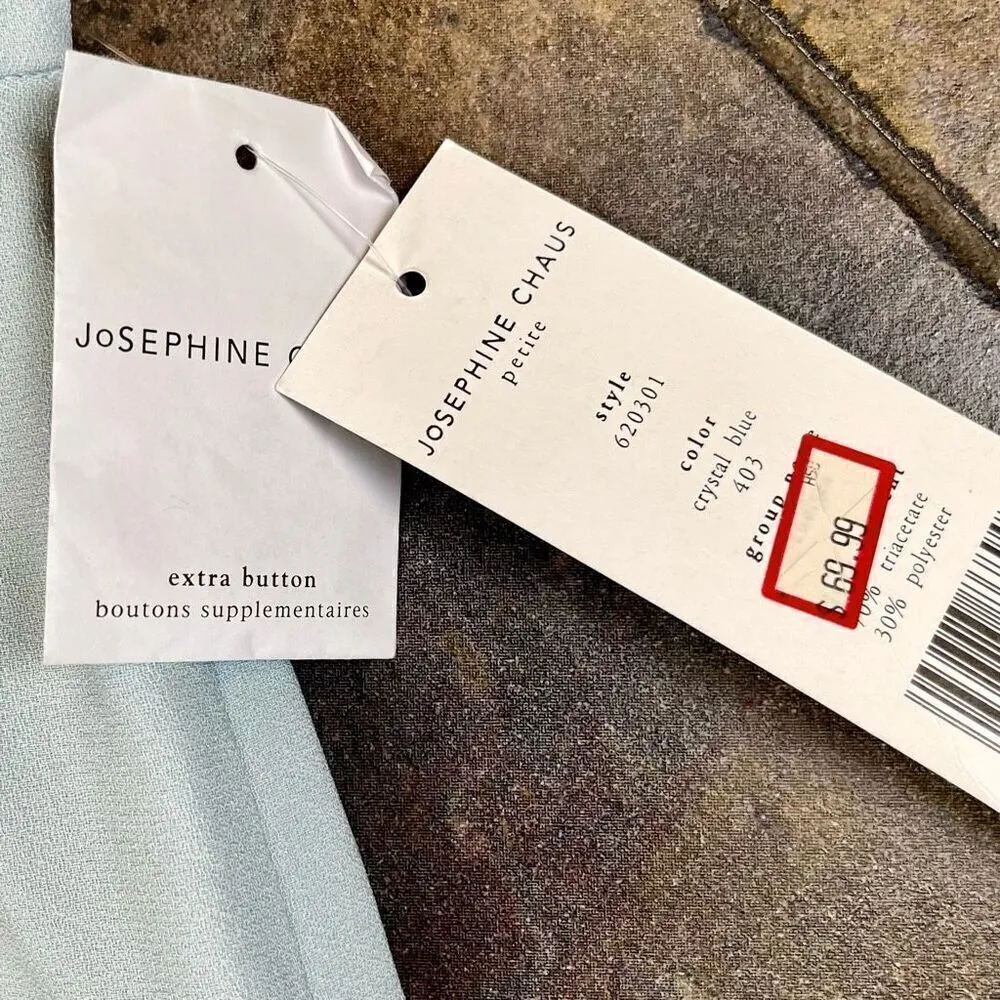 New! NWT Josephine Chaus Petite Crystal Blue Pleated Dress Pants 12 - Image 7