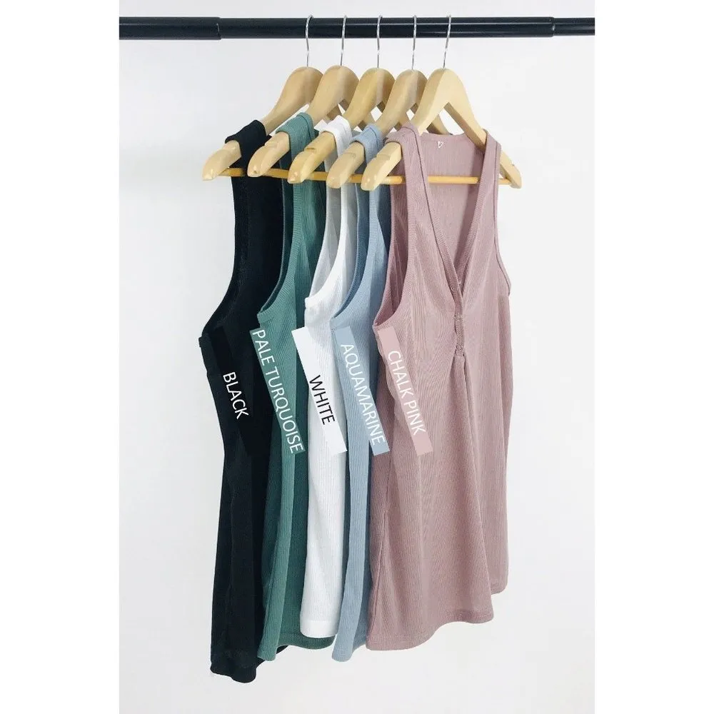 Medium Chulk Pink V Neck Temperament V Neck Tank - Image 5