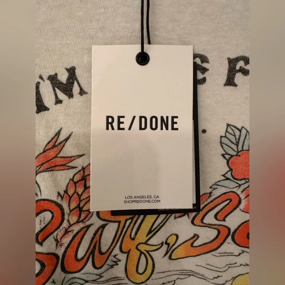 REDONE Surf Sex Sun Women’s Off White 90's Easy Tee Size XS - Image 9