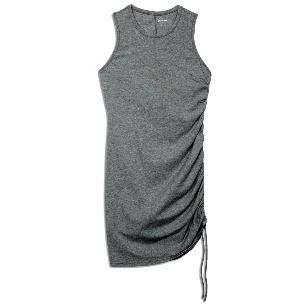 Lululemon Women's Cotton Solid Grey Crew Neck Sleeveless Mini Tank Dress Size 4 - Image 6