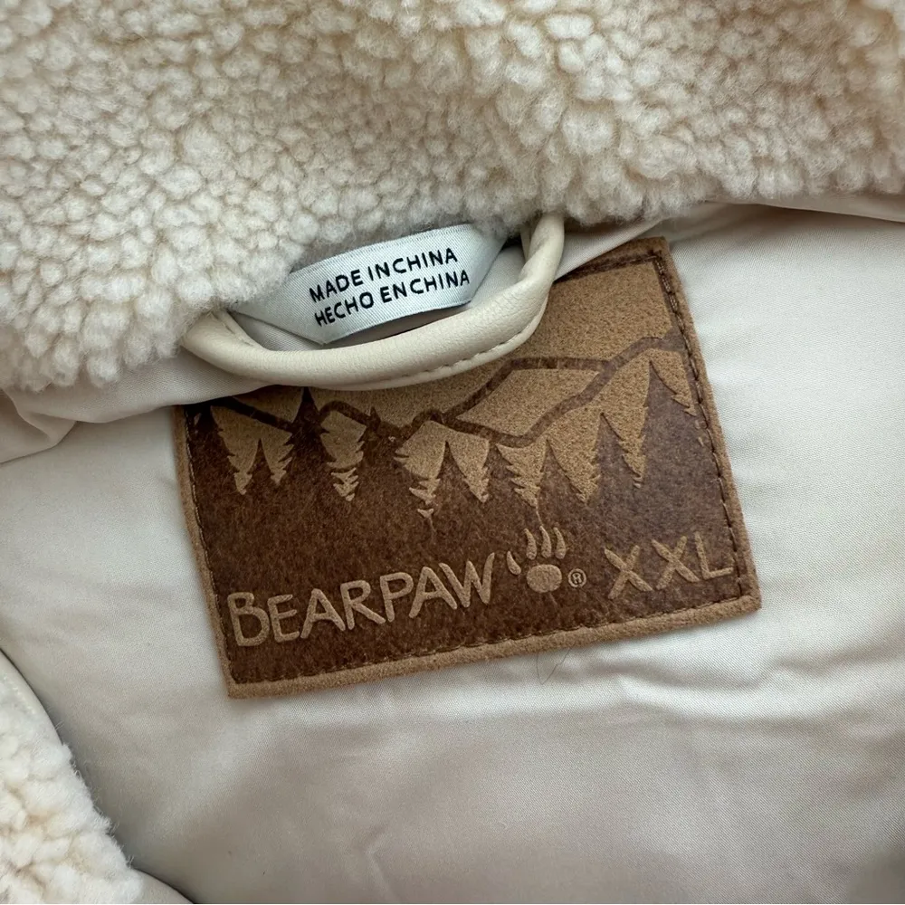 Women's Faux Leather Yoke Sherpa Vest Jacket Cream Pockets XXLARGE NWT - Image 7