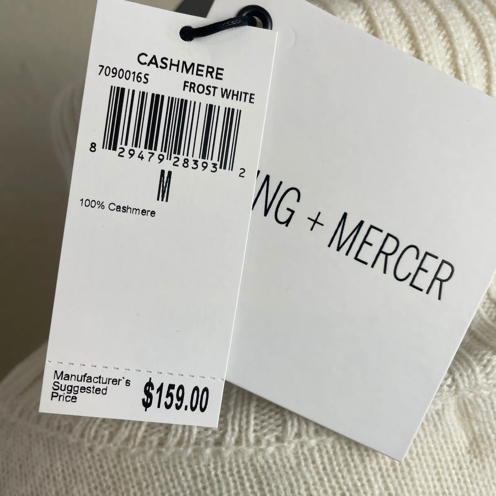 Spring + Mercer 100% Cashmere Turtleneck Sweater – Women's Medium – Frost White - Image 7