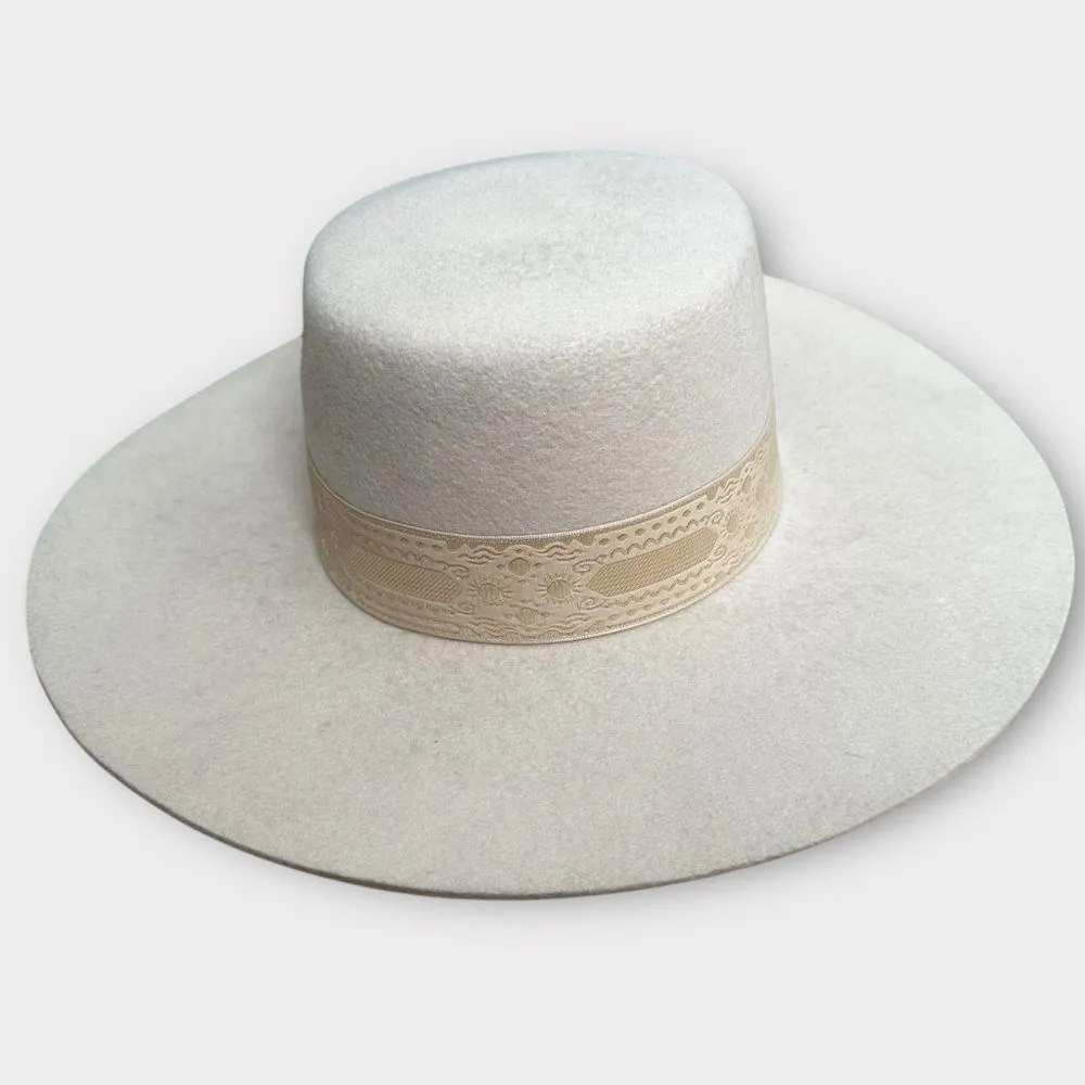 Lack of Color Women's The Sierra Rancher Gold Wide-Brimmed Wool Cream Hat M - Image 3
