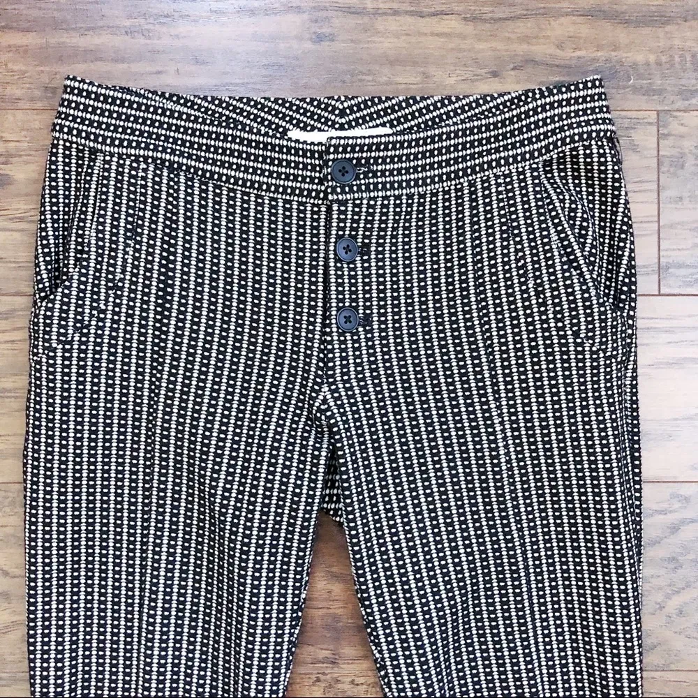 Thakoon • tapered black patterned pants ponte knit stretch skinny slim Size 4 - Image 3