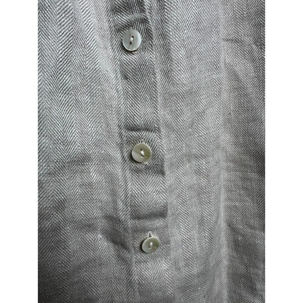 Deveaux x OOH! Herringbone Button Down Sz. M Tan Size M - Image 2