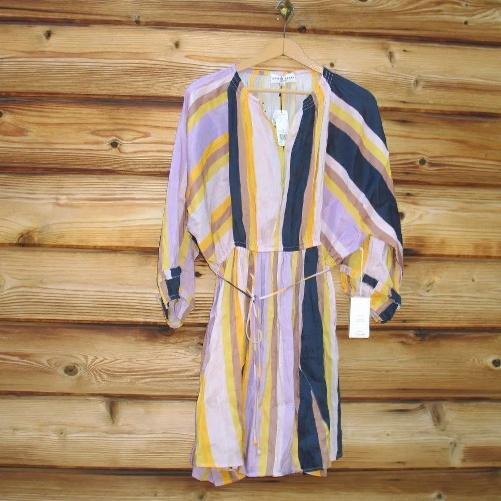 NWT Apiece Apart  Silk Blend Striped Mini Dress - Image 5