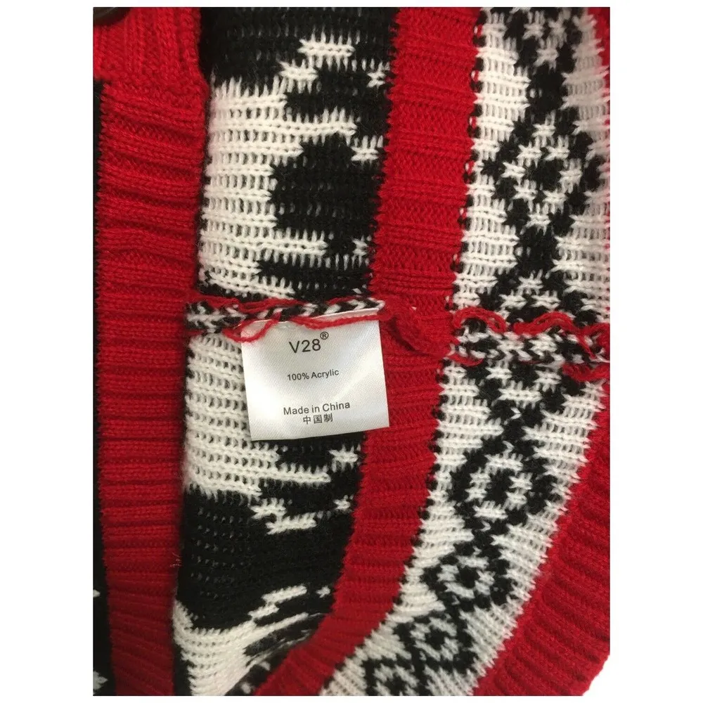 Merry Christmas Womens Size Small Cardigan Knit Sweater Holiday Long Sleeve Red - Image 8
