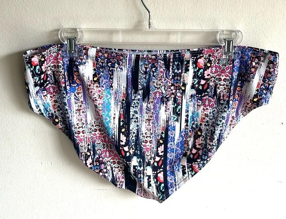 Sunseeker Australia Floral Microfibre Bikini Swim Bottom Sz 14 NWT White - Image 4