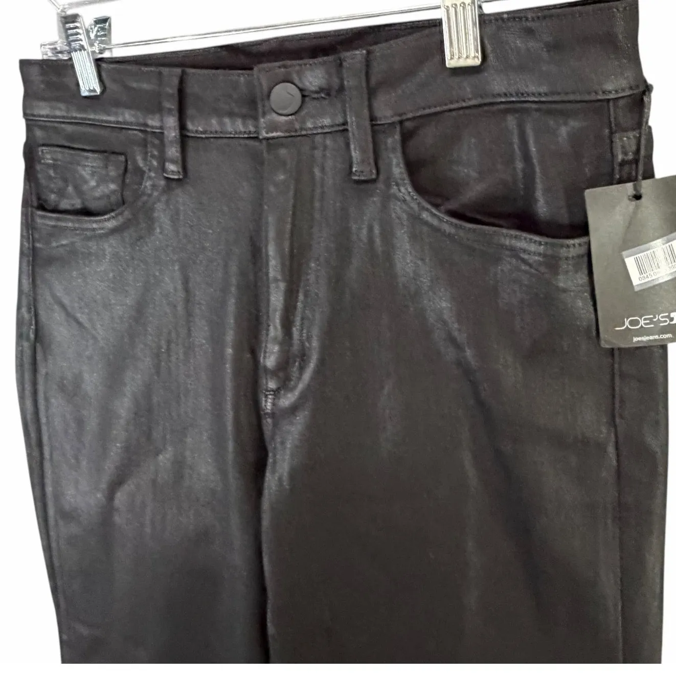 Joes Jeans The Callie Womens 28 Black Coated High Rise Cropped Boot Raw Hem Chic - Image 3