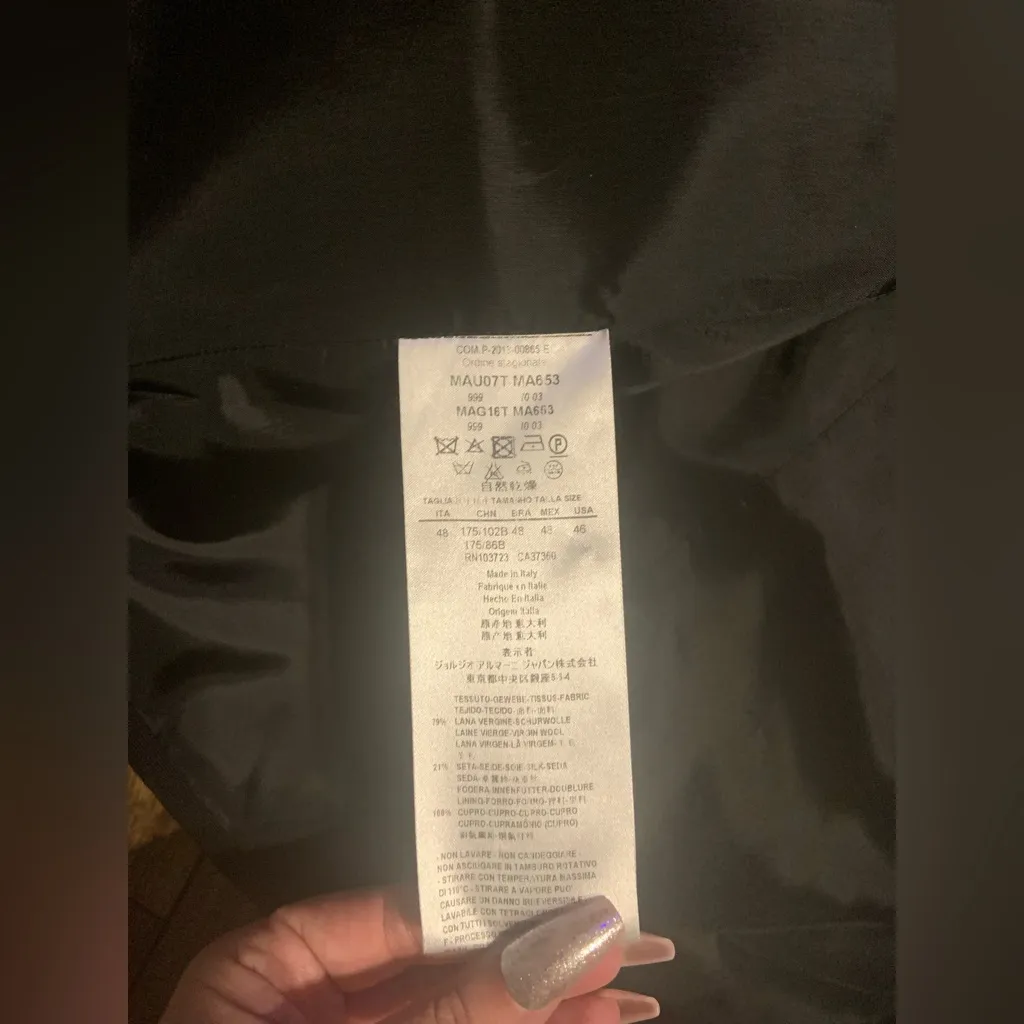 Giorgio Armani  button coat designer luxury classic formal evening fall 1200$ - Image 8