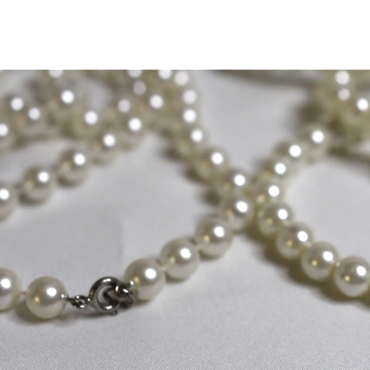 VTG Cottagecore Bridal Prom Pageant 3 Faux Pearl 6" Bracelet & 24" Necklace - Image 3