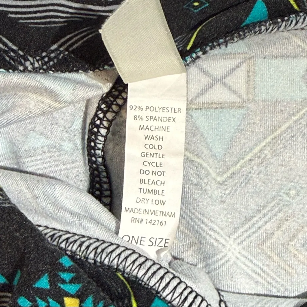 Lularoe Leggings OS Black Gray Teal White Aztec Tribal Southwest VTG 2016 Rare - Image 5