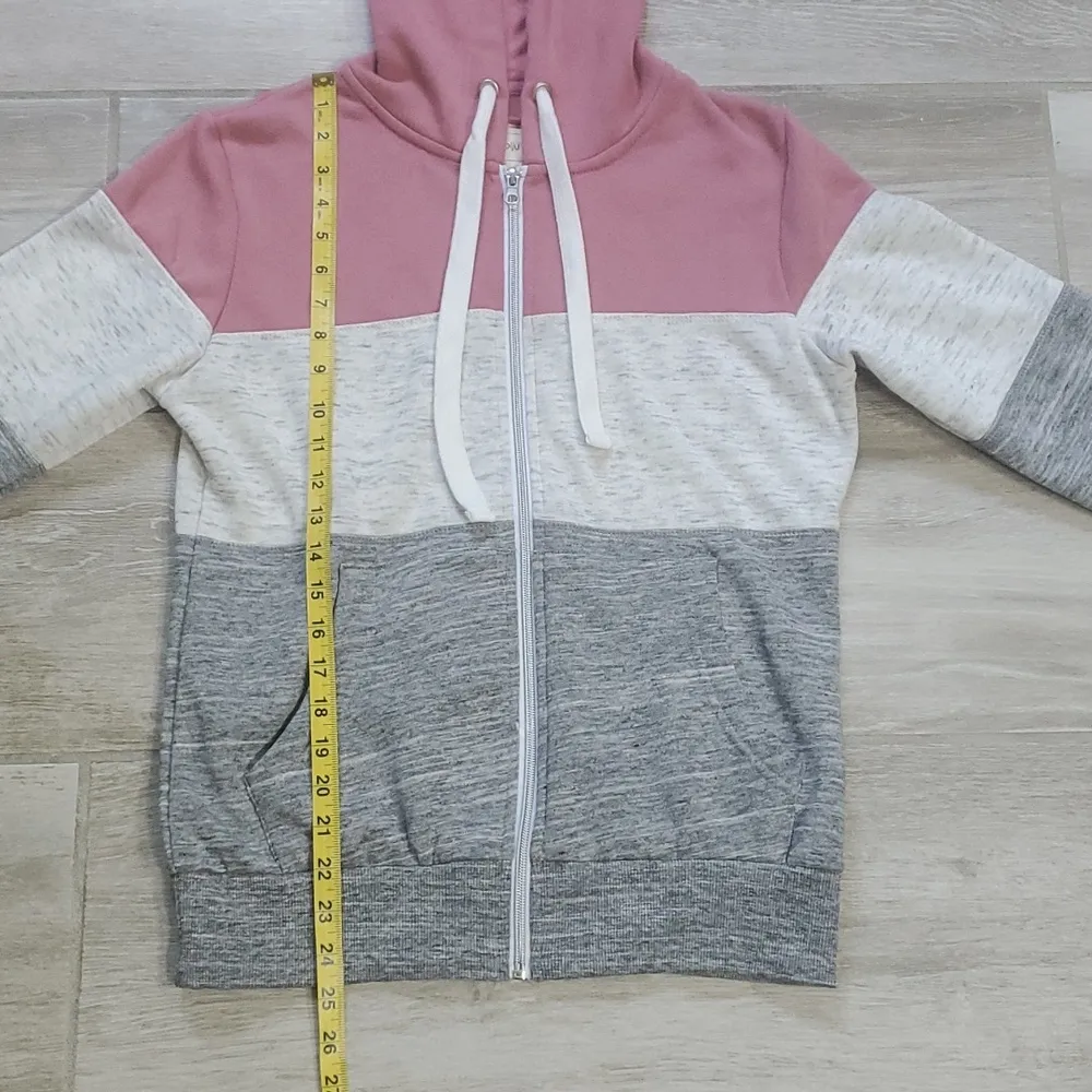 Doublju Colorblock Striped Zip Up Hooded Sweatshirt| Striped Hoodie - Image 6