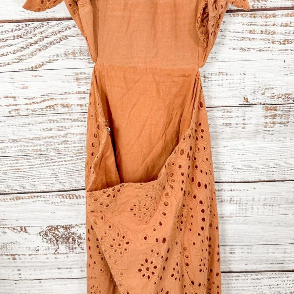 Nightcap x Carisa Rene Aimee Eyelet Copper Maxi Dress, EUC, Size XS MSRP $396 - Image 10