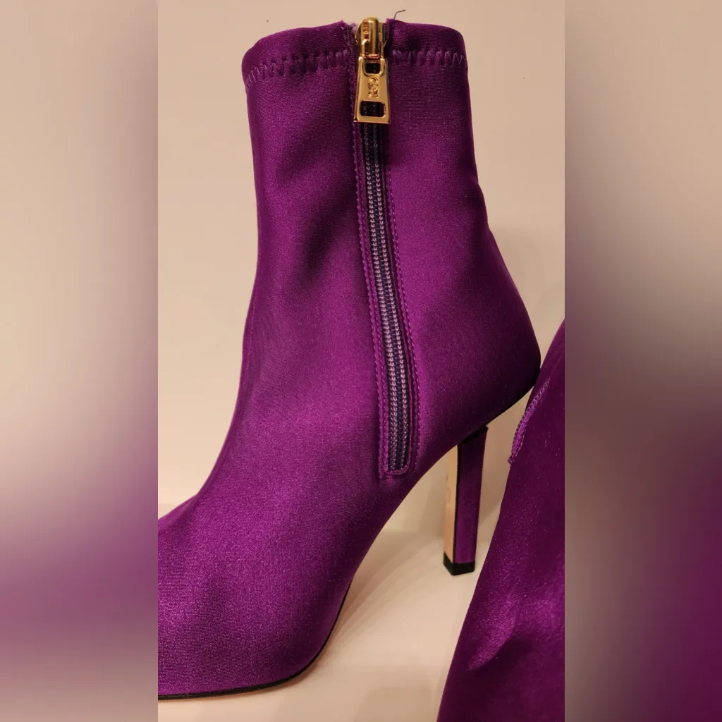 Good American High Kickstand Purple Pointed Toe Neoprene Women Booties Size 5.5 - Image 6