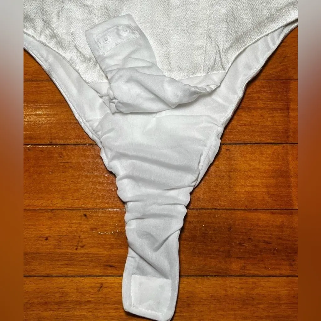 Zara Satin Effect Strapless Corset White Size Xs - Image 4