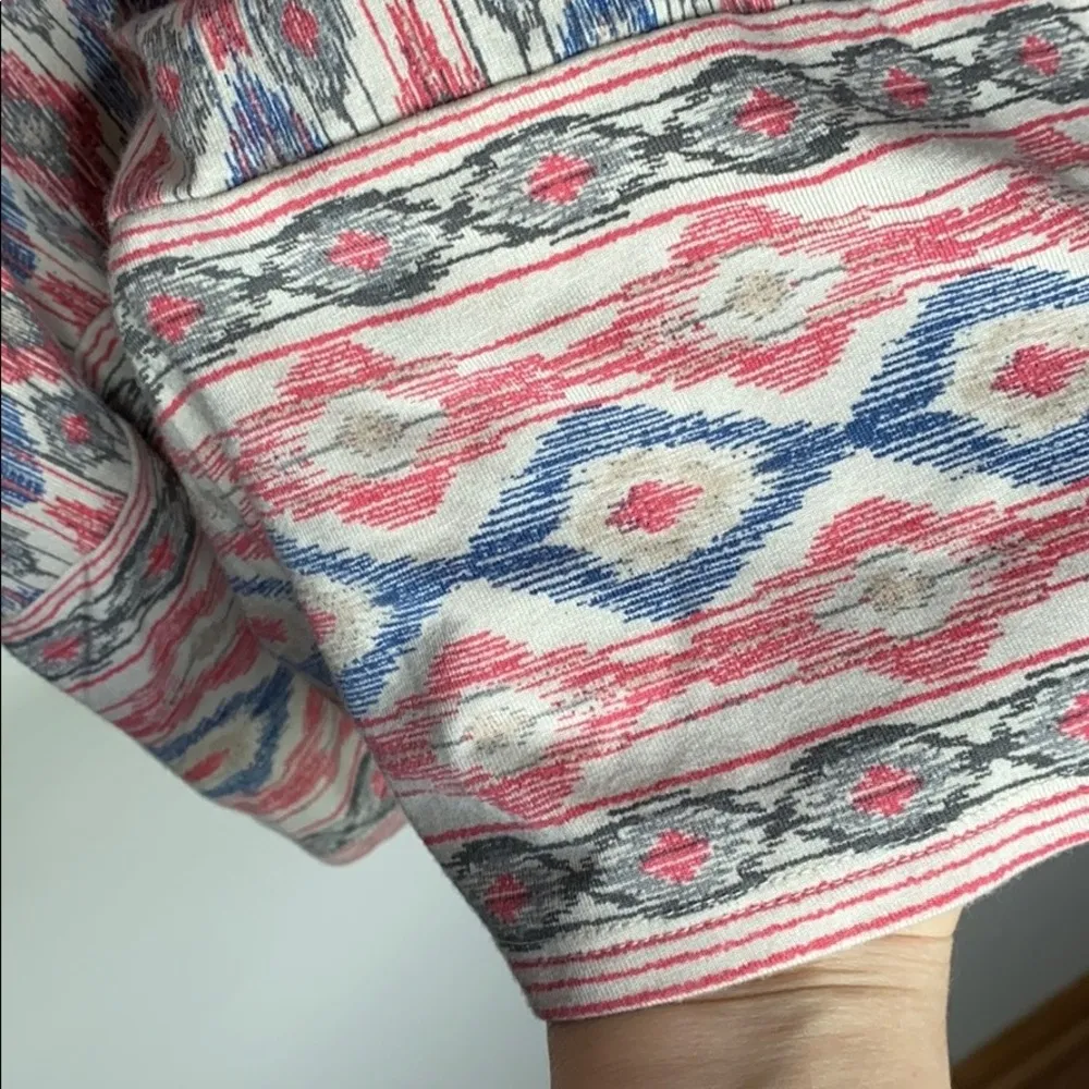 J.Jill Luxe Supima forward seam cotton boho tribal print tunic sz M - Image 9