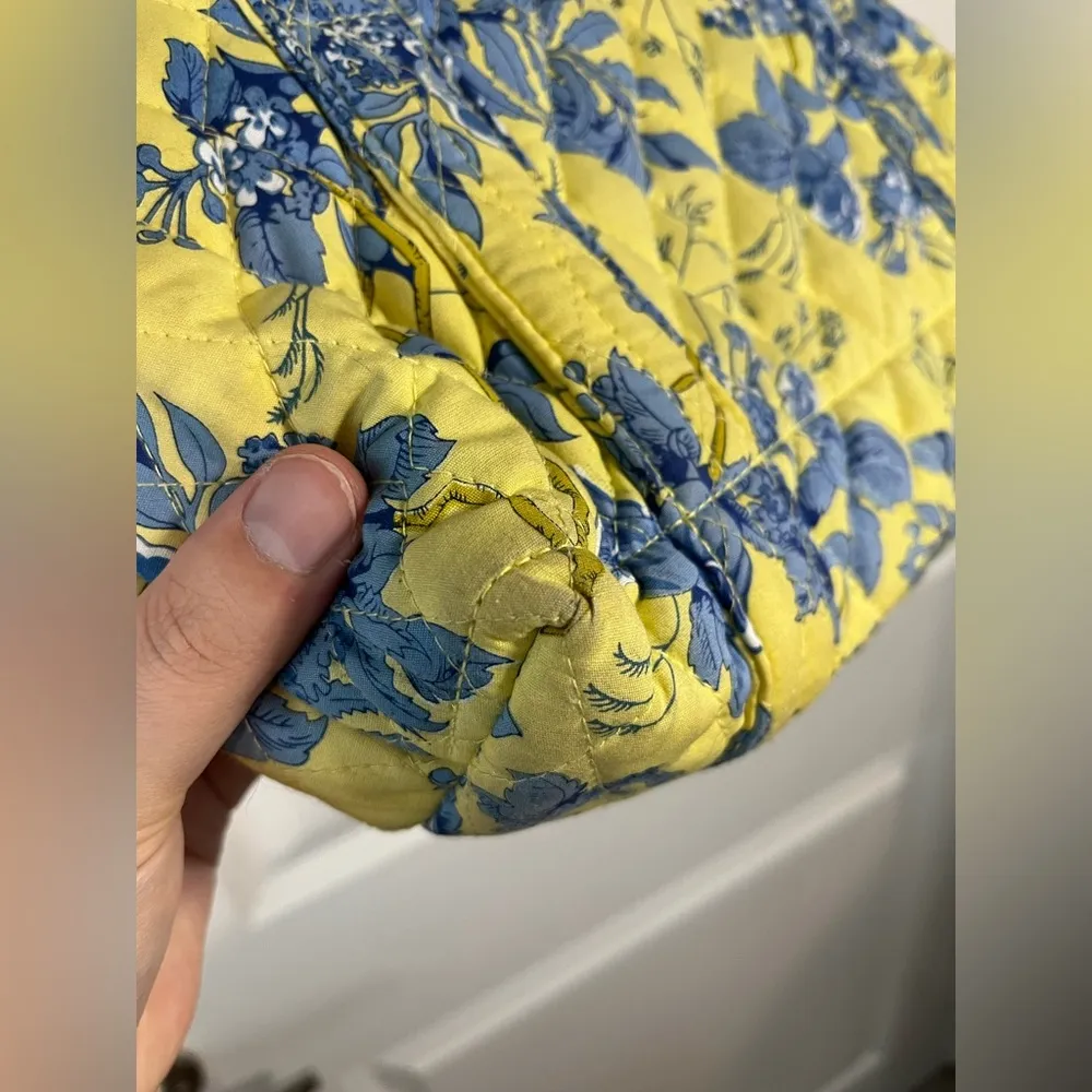 Americana by Sharif Vintage Retired Yellow/Blue Floral Fabric Zipper Closure Bag - Image 8