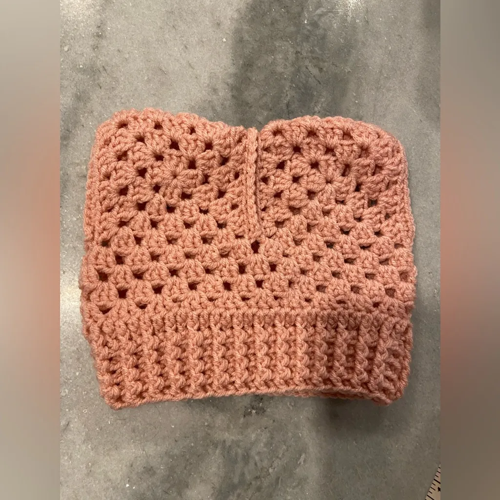 Handmade Crochet Cat Animal Ear Beanie Hat Cozy Ribbed Brim Stretch Winter Hat - Image 7