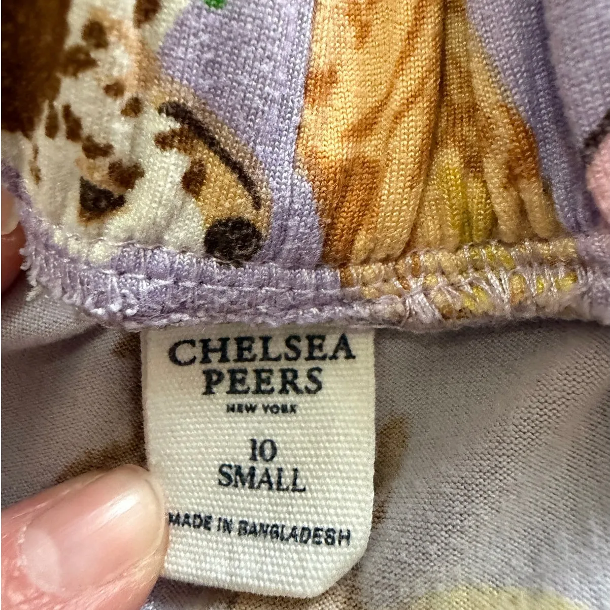 Chelsea Peers Dog Print Pajama Set Short Sleeve Button Top Shorts Size Small Purple - Image 8