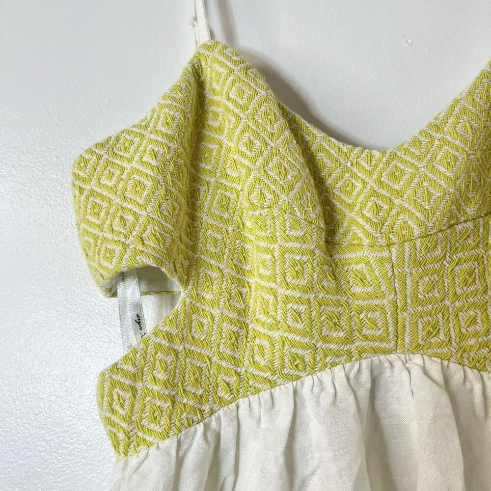 Arynk Slip Dress Coquette Women S Cutout Highlow Babydoll Y2K Yellow Ivory - Image 3