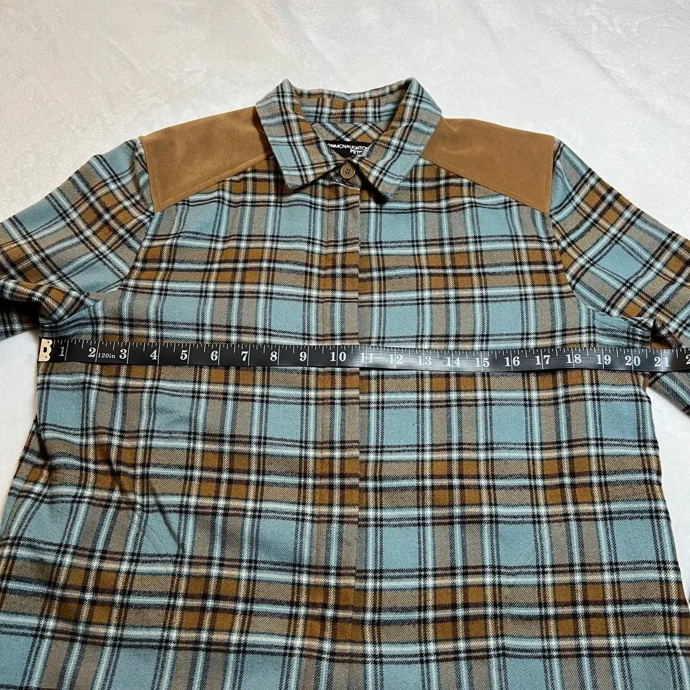 Norton Mcnaughton Petites Western Plaid Flannel Button Up Shirt Jacket Size PL - Image 10