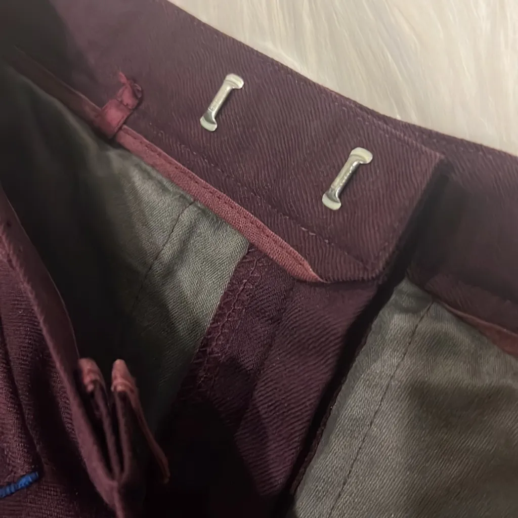 Vintage Mondi burgundy pant w side tuxedo stripe Purple Size 4 - Image 8