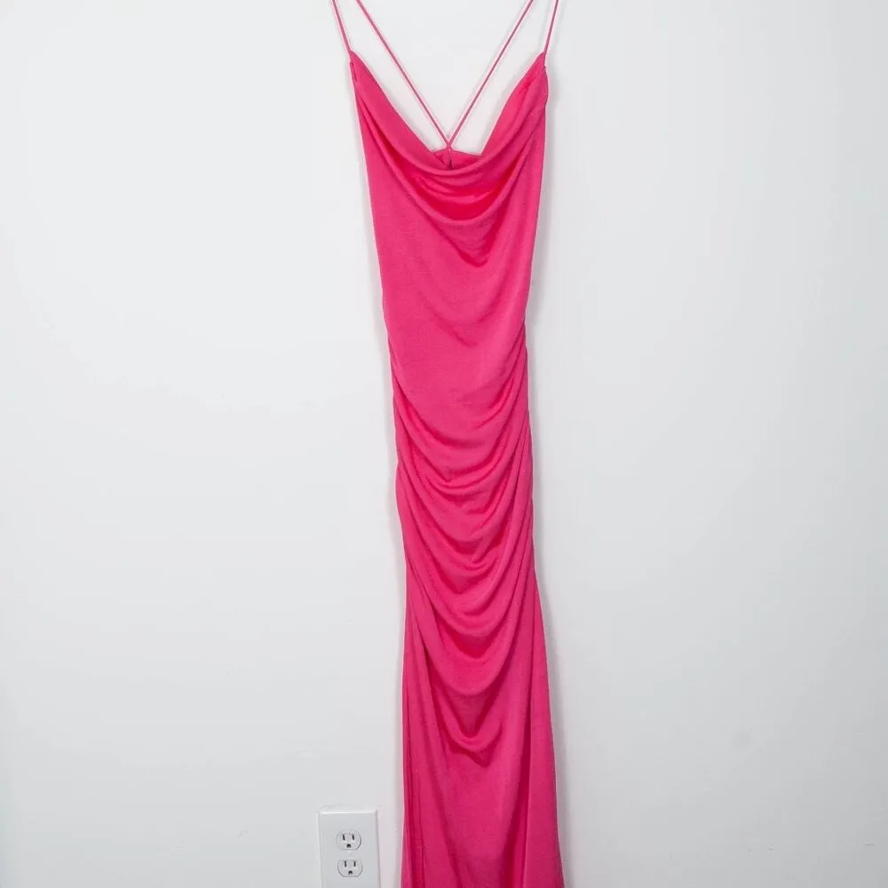 Princess Polly Pink Ruched Bodycon Maxi Dress Womens Size 2 Feminine Party Event - Image 2