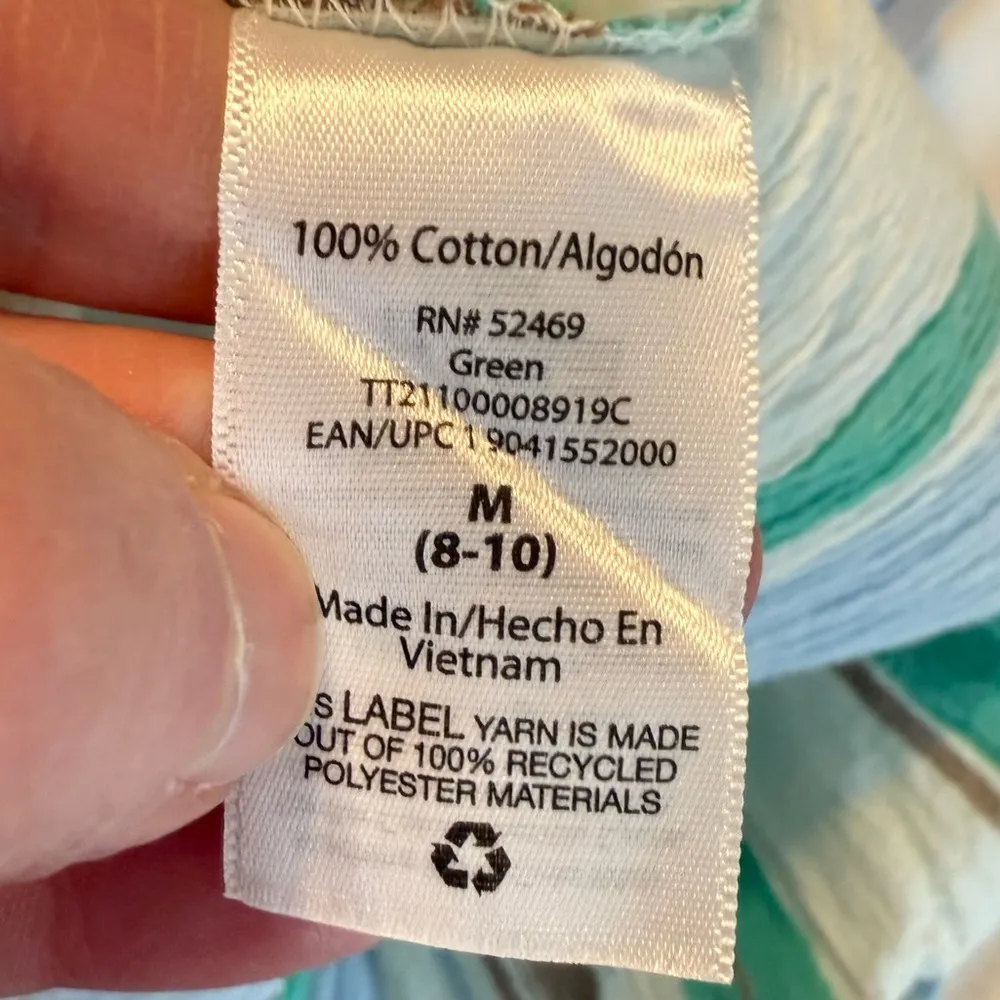 Time & Tru Striped Gauzy Cotton Shirt Women’s Sz Medium Oversized Relaxed Casual - Image 12