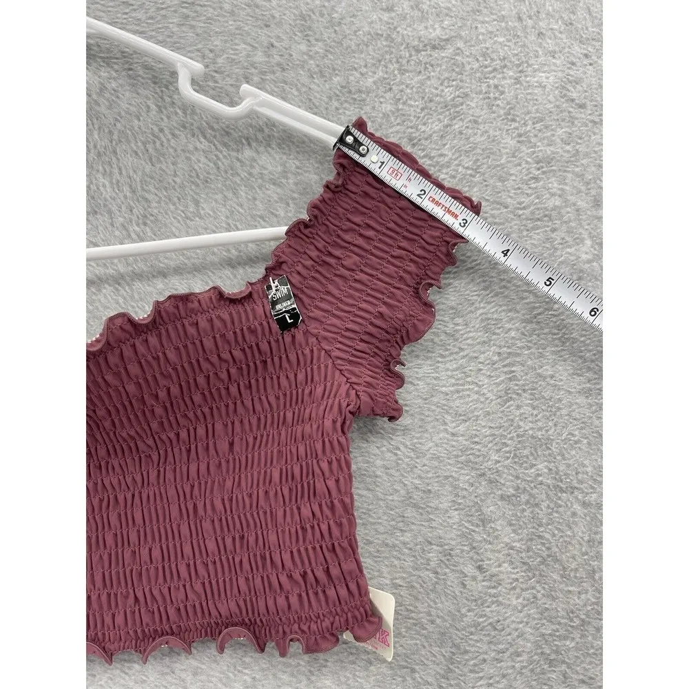 Pink Victoria's Secret Swim Top Ruched Mauve Pink Size Large off Shoulder - Image 10