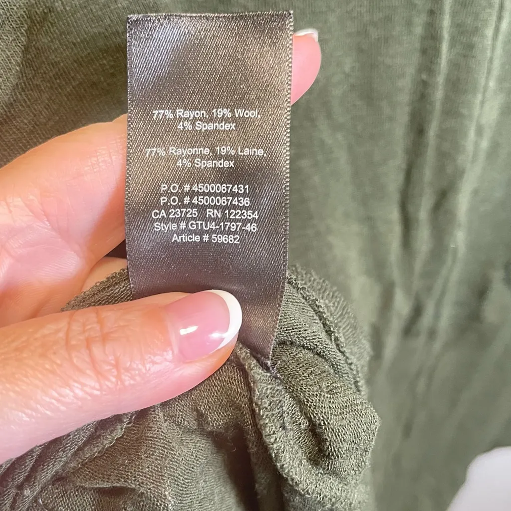 Aritzia Wilfred Lussac Mock Neck Knit Sweater Green Long Sleeve Top‎ Size Medium - Image 3