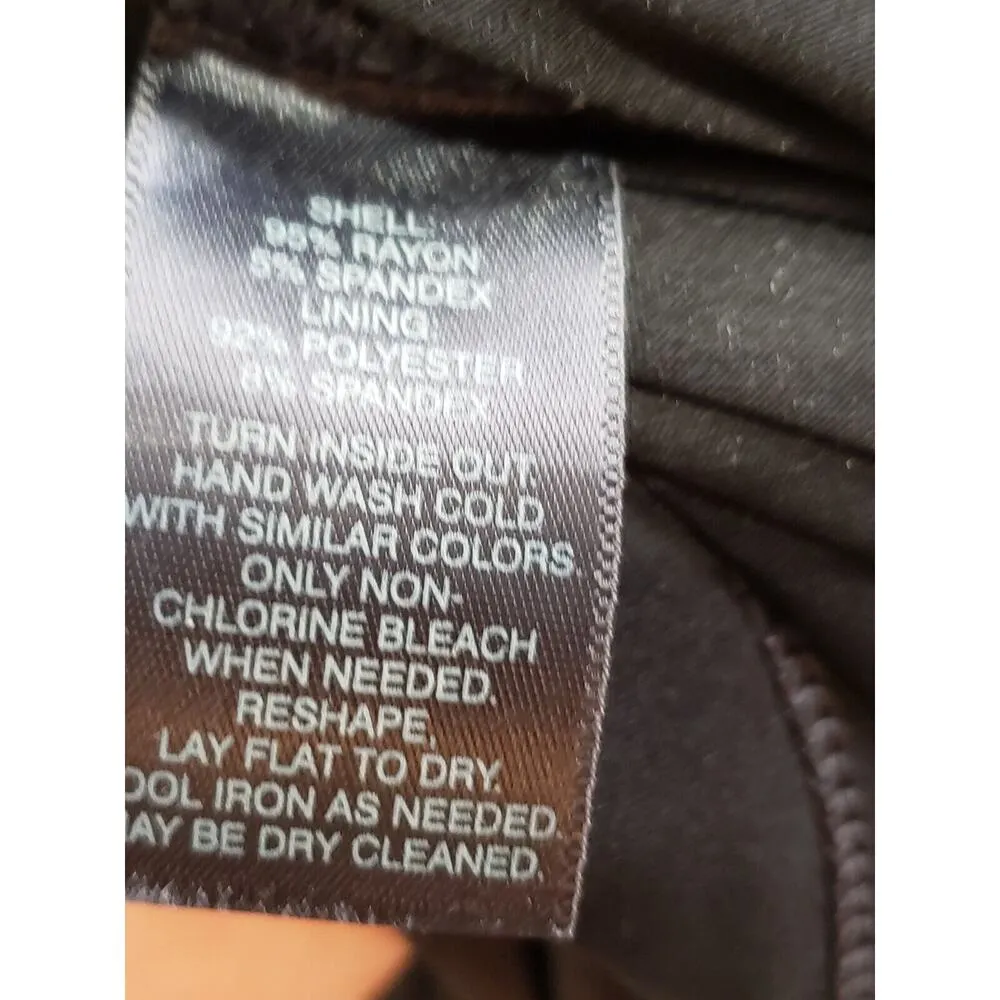 White House Black Market Womens Rayon Round Neck Long Sleeve Knee Length Dress L - Image 10