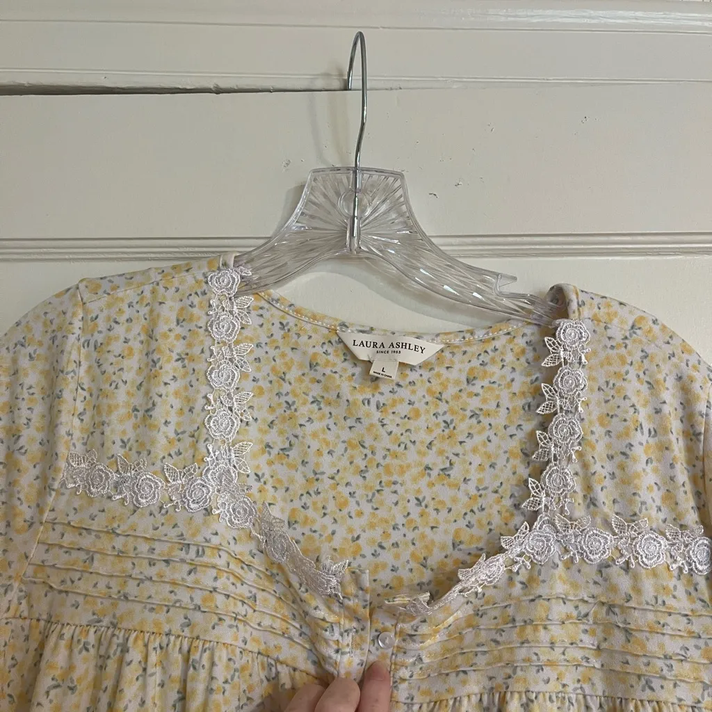 Laura Ashley Yellow Floral Nightgown - Image 3