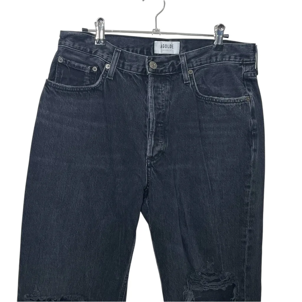 AGOLDE Lana Mid Rise Vintage Straight Jeans Women’s Size 30 Distressed - Image 3