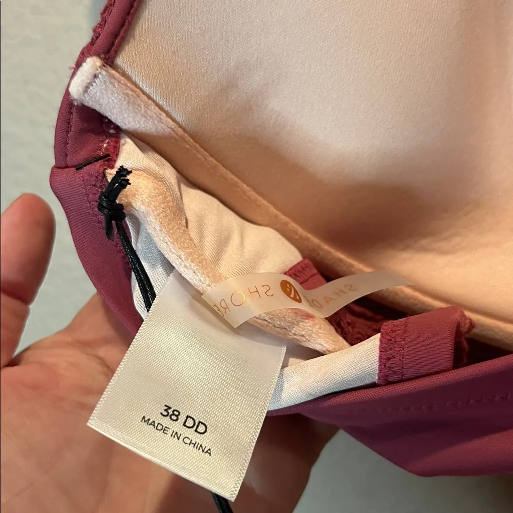 New Shade & Shore Women’s Crochet Bikini Top Size 38DD Mauve Halter Style NWT - Image 11