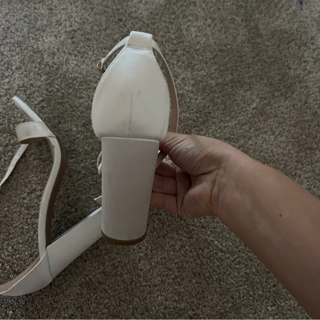 Lulus  Elegant White/Ivory Strappy Heels‎ - Image 3