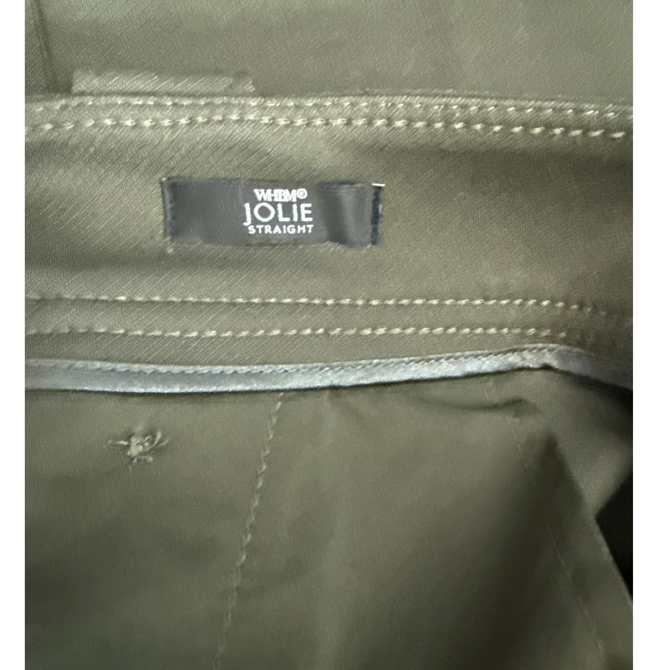 White‎ House Black Market Jolie Button Straight Luxe Stretch Pants Olive Size 8 - Image 8