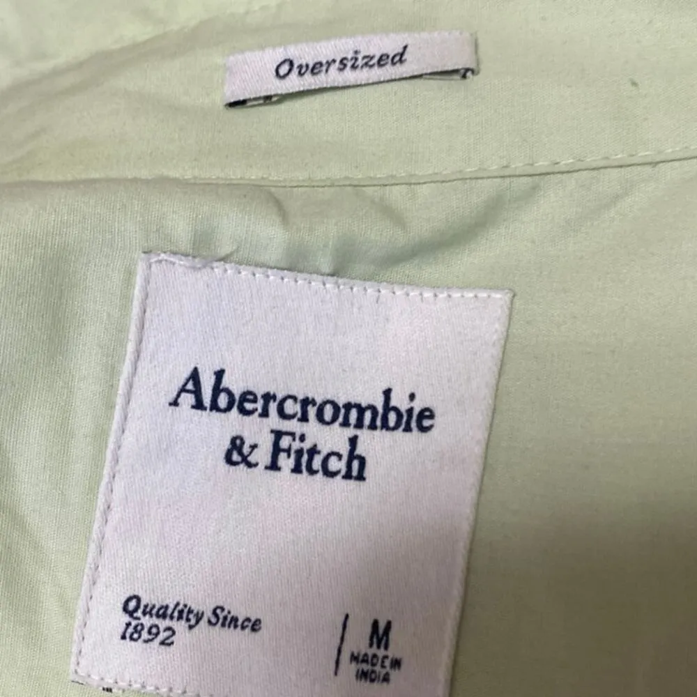 Abercrombie & Fitch Green Long Sleeve Button Shirt High Rise Shorts 2 Pc Set M/L - Image 7