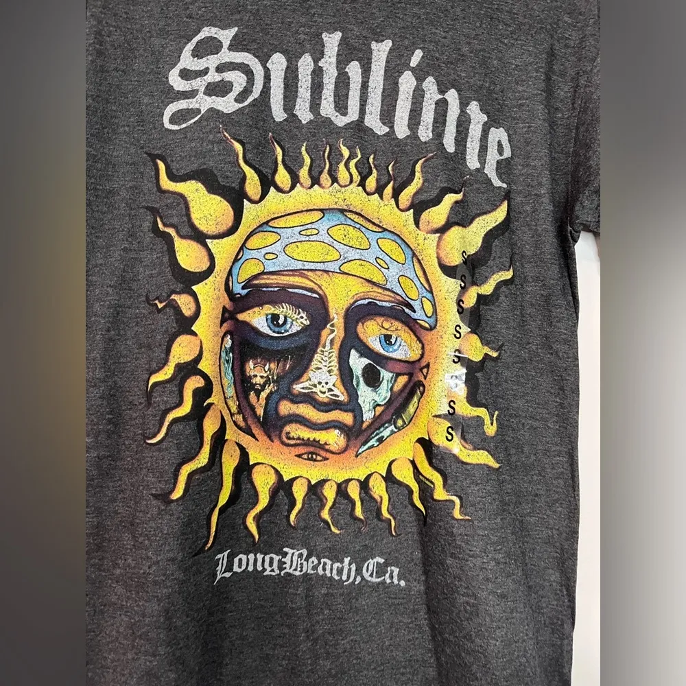 SUBLIME Official Concert Tour Band Graphic Tee Merch Unisex Music Sz S NWT Gray - Image 2