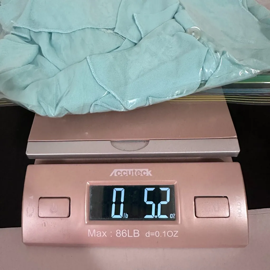 Dressbarn Aqua Chiffon Ruffle Lace Sheer Blouse M | Crinkle Y2K Top Office Chic - Image 8