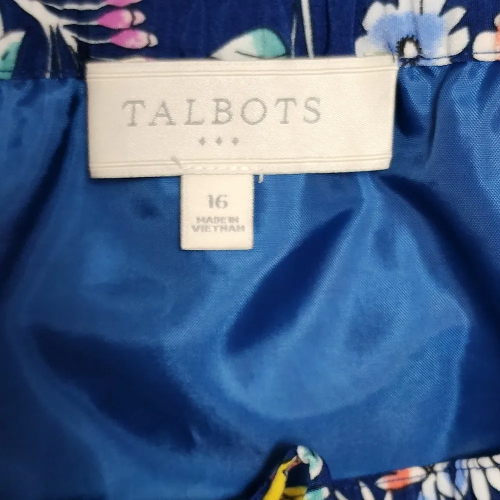 Talbots blue floral pull on a-line skirt size 16 - Image 6