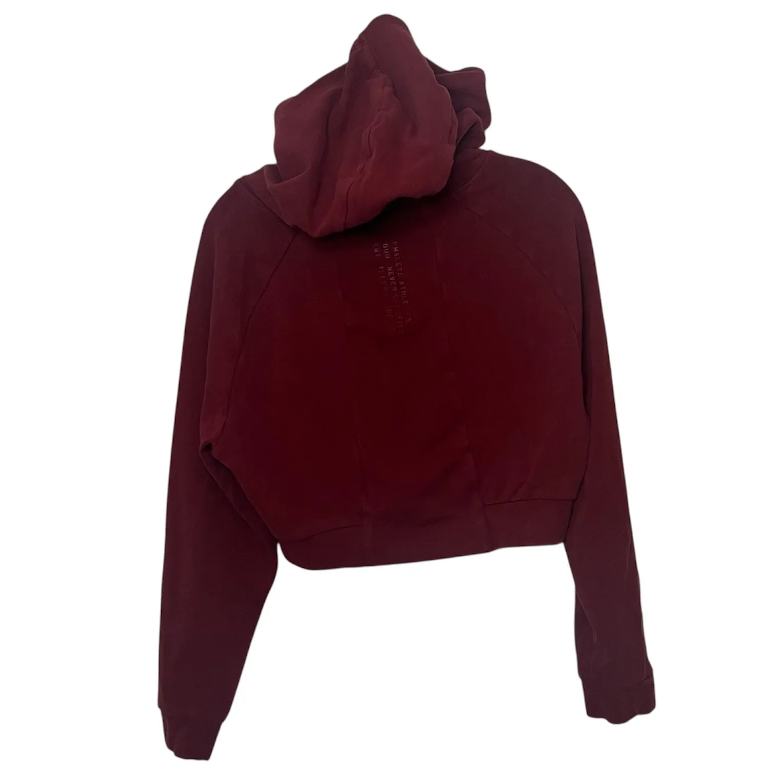 Alphalete Cropped Hoodie Burgundy Maroon Athleisure Gym Sweatshirt Sz Medium - Image 6