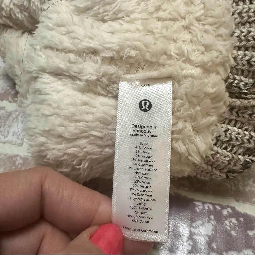 Lululemon Athletica Black/Brown  and Cream Knit Beanie - Image 7