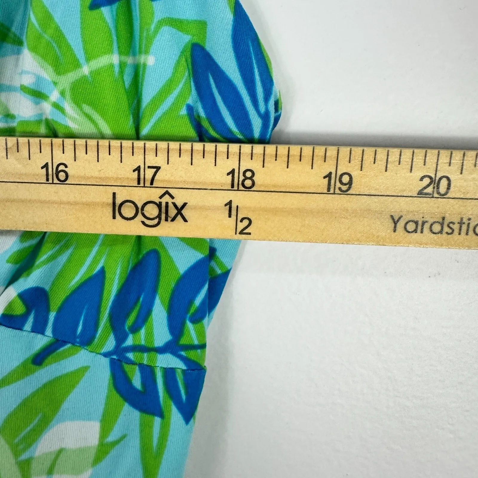 Studio Donatella Slip Dress Women M Blue‎ Green Leaf Print Lace Resort Y2K Sexy - Image 6