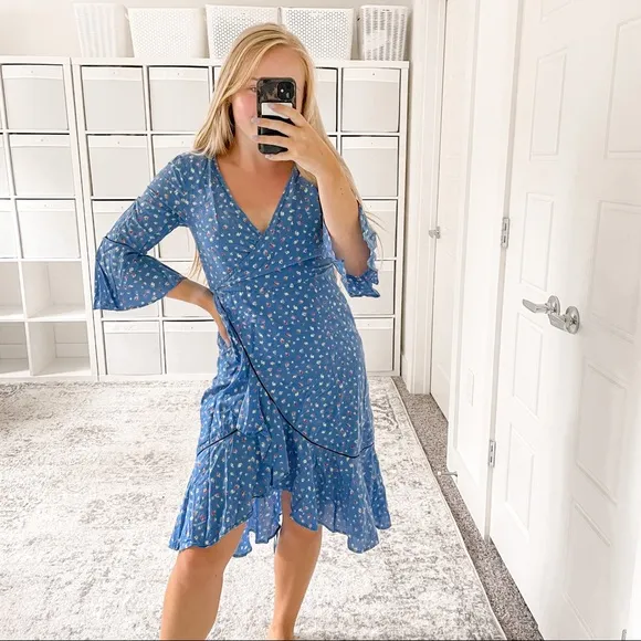 GANNI Beacon Marina Wrap Dress - Image 16