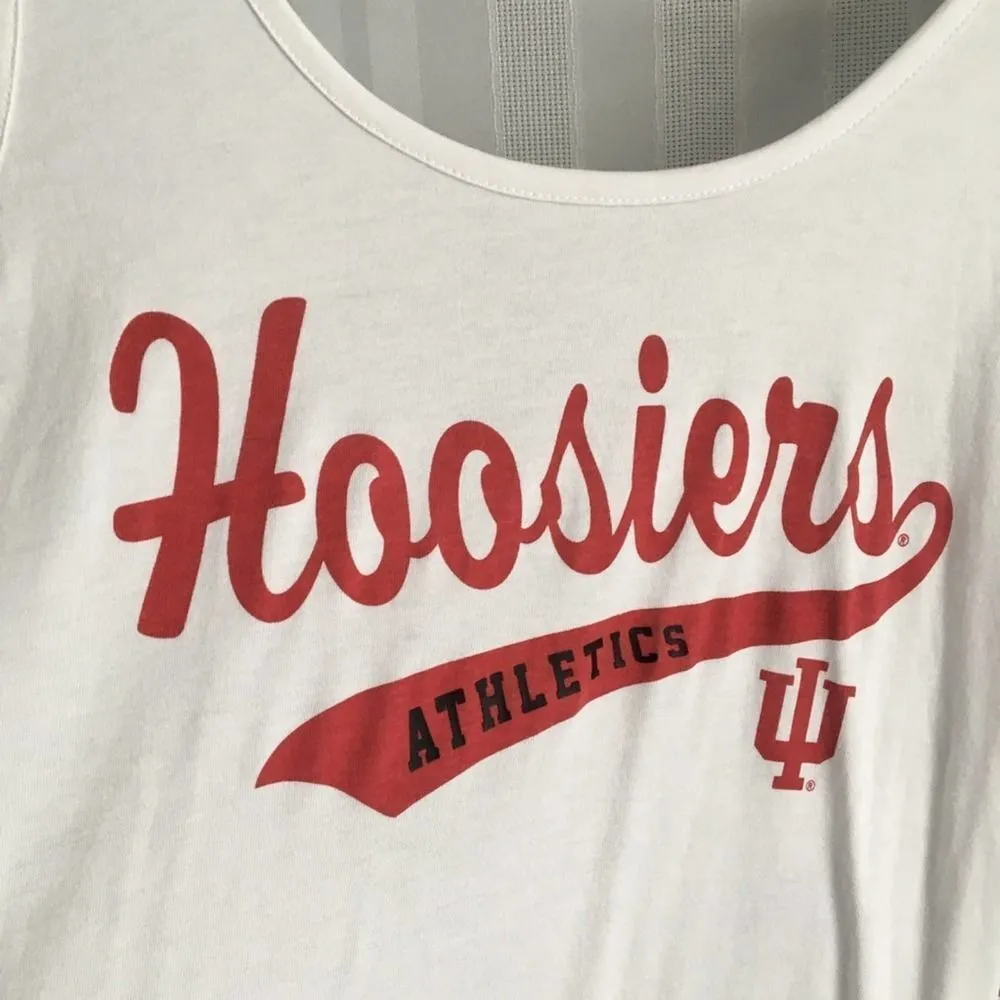 Indiana Hoosiers Tank Top Rose Cross Back White Junior's Gen 2 Red XL IU Shirt Size undefined - Image 3