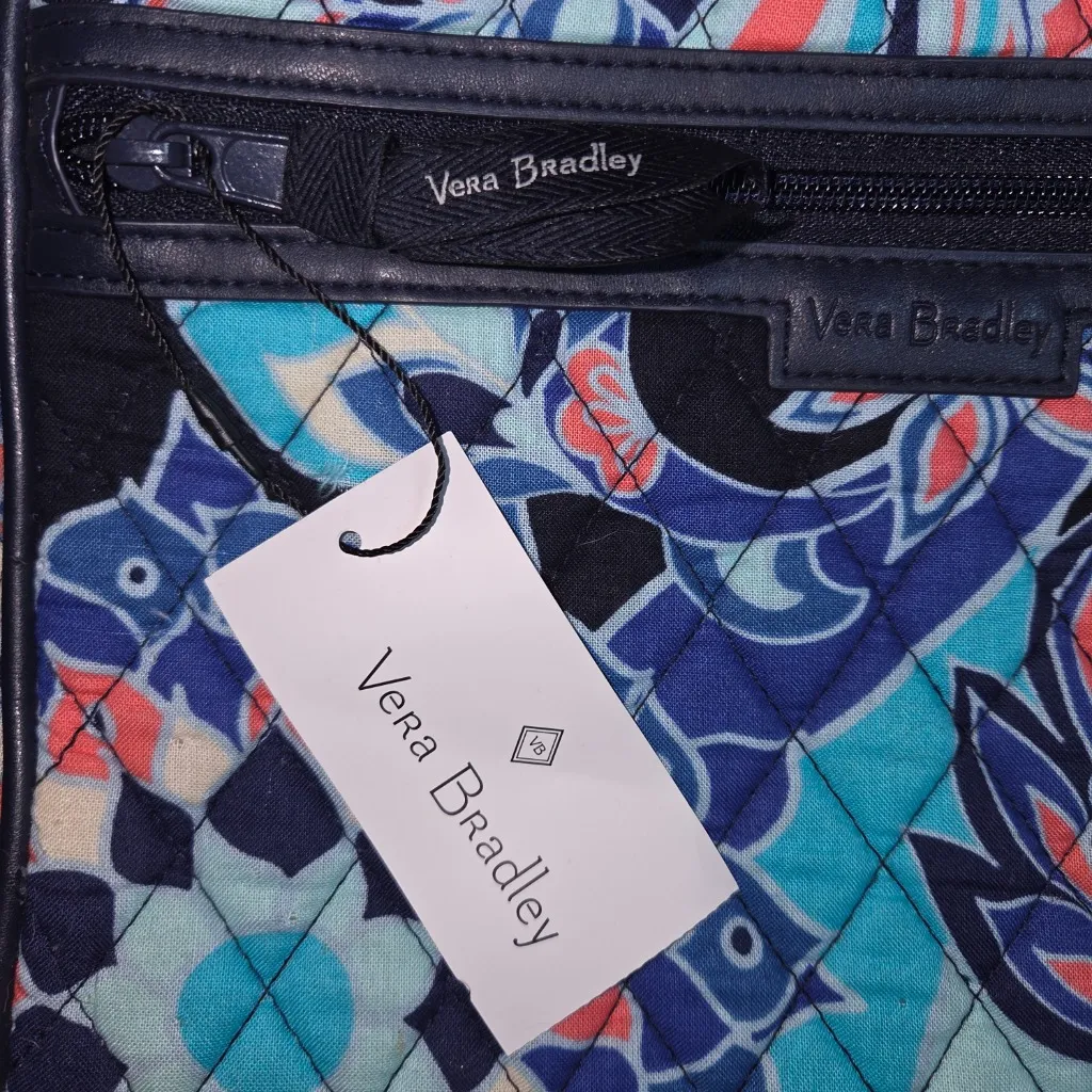 Vera Bradley Nwt Lotus Flower Swirl Crossbody Bag Purse Faux Leather Trim - Image 8